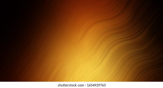 Dark Orange vector template with curved lines. Colorful geometric sample with gradient curves.  Pattern for booklets, leaflets.