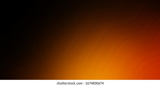 Dark Orange vector template with curved lines. Abstract illustration with bandy gradient lines. Pattern for commercials, ads.