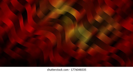 Dark Orange vector template with curved lines. Bright sample with colorful bent lines, shapes. Pattern for busines booklets, leaflets