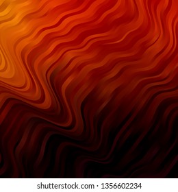 Dark Orange vector template with curves. Bright illustration with gradient circular arcs. Pattern for booklets, leaflets.