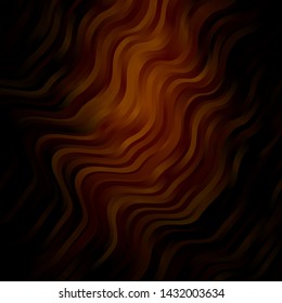 Dark Orange vector template with curves. Illustration in halftone style with gradient curves. Pattern for booklets, leaflets.