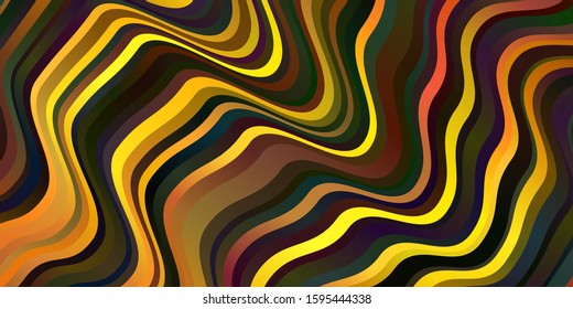Dark Orange vector template with curves. Colorful illustration in circular style with lines. Best design for your ad, poster, banner.