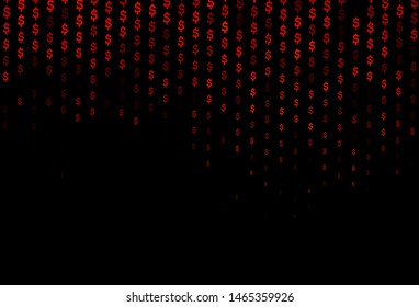 Dark Orange vector template with dollar, USD, usa. Shining colored illustration with dollar, USD, usa signs. The pattern can be used for financial, investment websites.