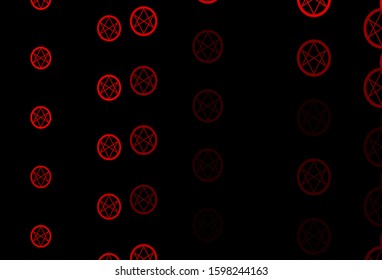 Dark Orange vector template with esoteric signs. Illustration with magical signs of spiritual power. Simple design for occult depiction.