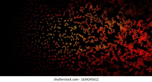 Dark Orange vector template with esoteric signs. Retro design in abstract style with witchcraft forms. Design for magic, spiritual events.
