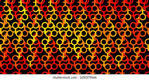 Dark Orange vector template with esoteric signs. Colorful mystic symbols with a gradient in ancient style. Design for magic, spiritual events.