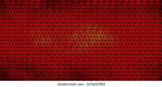 Dark Orange vector template with esoteric signs. Illustration with magical signs of spiritual power. Background for esoteric, mystic designs.