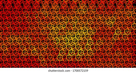 Dark Orange vector template with esoteric signs. Colorful mystic symbols with a gradient in ancient style. Design for magic, spiritual events.