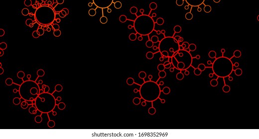 Dark orange vector template with flu signs. Simple design in abstract style with infection forms. Best design for quarantine events.