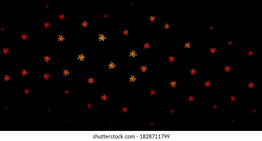 Dark orange vector template with flu signs. Simple design in abstract style with infection forms. Best design for quarantine events.