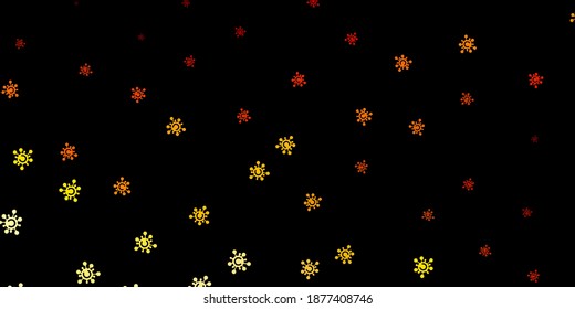 Dark orange vector template with flu signs. Colorful  gradient illness symbols in simple abstract style. Simple design against epidemic information.