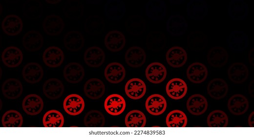 Dark Orange vector template with flu signs. Simple design in abstract style with infection forms. Simple design against epidemic information.