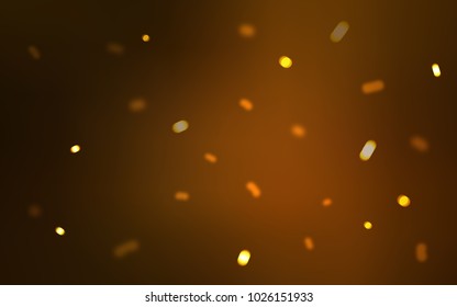 Dark Orange vector template with ice snowflakes. Decorative shining illustration with snow on abstract template. The template can be used as a new year background.
