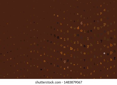 Dark Orange vector template with isolated letters. Abstract illustration with colored latin alphabet. Best design for a college poster, banner.