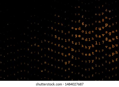 Dark Orange vector template with isolated letters. Abstract illustration with colored latin alphabet. Best design for a college poster, banner.