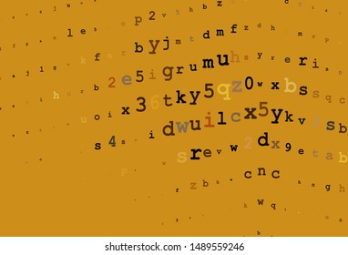 Dark Orange vector template with isolated letters. Abstract illustration with colored latin alphabet. Pattern for booklets, leaflets of education.