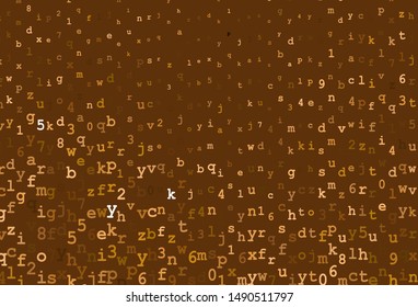 Dark Orange vector template with isolated letters. Blurred design in simple style with signs of alphabet. Smart design for promotion of university.