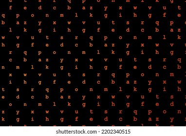Dark orange vector template with isolated letters. Abstract illustration with colored latin alphabet. Best design for your ad, poster, banner of college.