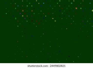 Dark orange vector template with isolated letters. Shining illustration with ABC symbols on abstract template. The pattern can be used for ad, booklets, leaflets of education.