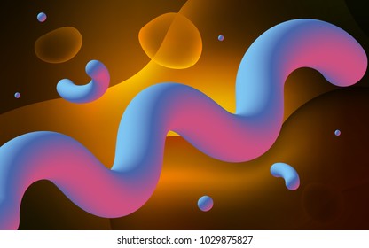 Dark Orange vector template with lava shapes. Brand-new colored illustration in memphis style with gradient. Memphis style for your business design.