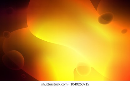 Dark Orange vector template with lines, ovals. Shining illustration, which consist of blurred lines, circles. A completely new template for your business design.