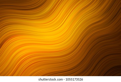 Dark Orange vector template with lines, ovals. Modern gradient abstract illustration with bandy lines. A completely new template for your business design.