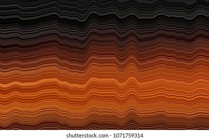 Dark Orange vector template with lines, ovals. Shining crooked illustration in marble style. A new texture for your  ad, booklets, leaflets.