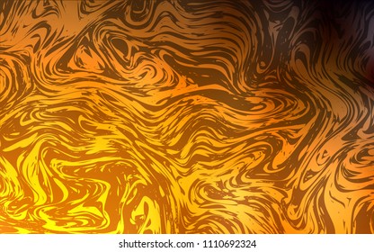 Dark Orange vector template with lines, ovals. Shining crooked illustration in marble style. The template for cell phone backgrounds.