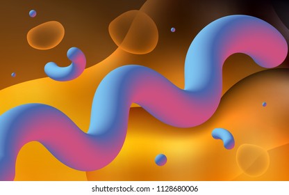 Dark Orange vector template with lines, ovals. Modern gradient abstract illustration with bandy lines. Memphis design for your web site.