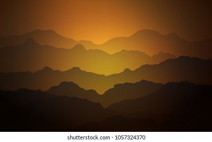 Dark Orange vector template with liquid shapes. Creative geometric illustration in mountain style with gradient. Mountain style for your business design.