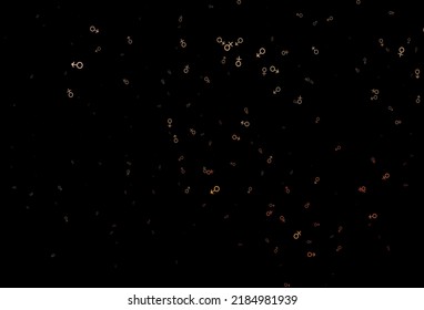 Plantilla vectorial naranja oscuro con símbolos de hombre y mujer. Gradiente niño aislado de color, símbolos de chica de estilo abstracto. Diseño moderno para tapices unisex.