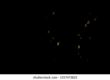 Dark Orange vector template with musical symbols. Modern abstract illustration with melody keys. Template for fasion magazines.