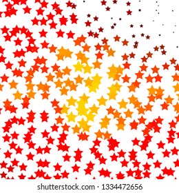 Dark Orange vector template with neon stars. Blur decorative design in simple style with stars. Pattern for websites, landing pages.