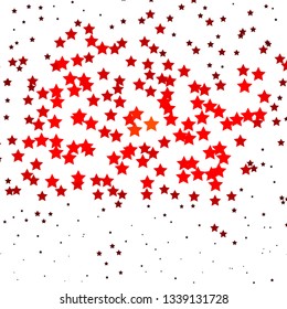Dark Orange vector template with neon stars. Shining colorful illustration with small and big stars. Best design for your ad, poster, banner.