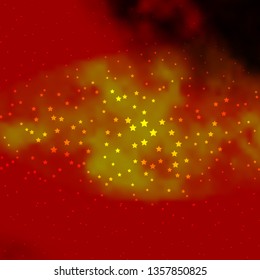 Dark Orange vector template with neon stars. Modern geometric abstract illustration with stars. Pattern for wrapping gifts.