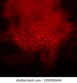 Dark Orange vector template with neon stars. Shining colorful illustration with small and big stars. Best design for your ad, poster, banner.