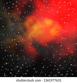 Dark Orange vector template with neon stars. Colorful illustration in abstract style with gradient stars. Pattern for wrapping gifts.