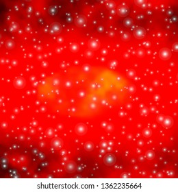 Dark Orange vector template with neon stars. Modern geometric abstract illustration with stars. Pattern for new year ad, booklets.
