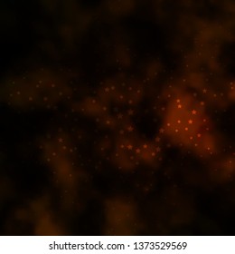 Dark Orange vector template with neon stars. Colorful illustration with abstract gradient stars. Best design for your ad, poster, banner.
