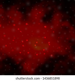 Dark Orange vector template with neon stars. Colorful illustration in abstract style with gradient stars. Pattern for websites, landing pages.