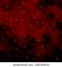 Dark Orange vector template with neon stars. Shining colorful illustration with small and big stars. Design for your business promotion.