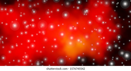 Dark Orange vector template with neon stars. Modern geometric abstract illustration with stars. Best design for your ad, poster, banner.