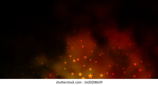 Dark Orange vector template with neon stars. Colorful illustration with abstract gradient stars. Pattern for websites, landing pages.
