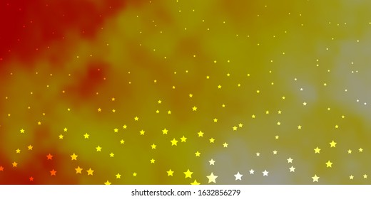 Dark Orange vector template with neon stars. Blur decorative design in simple style with stars. Theme for cell phones.