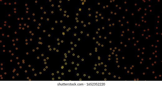 Dunkelorange Vektorillustration Vorlage mit Neonstern. Farbige Illustration mit kleinen und großen Sternen. Muster für neue Jahreswerbung, Broschüren.