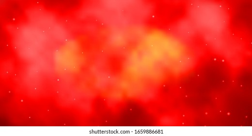 Dark Orange vector template with neon stars. Shining colorful illustration with small and big stars. Best design for your ad, poster, banner.