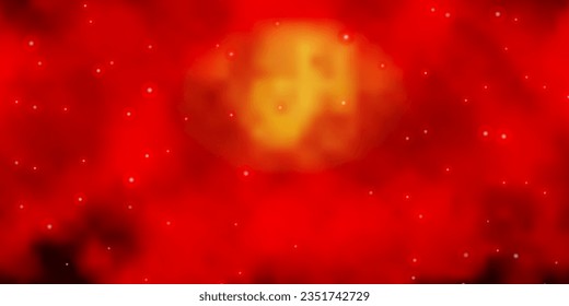 Dark Orange vector template with neon stars. Decorative illustration with stars on abstract template. Pattern for wrapping gifts.