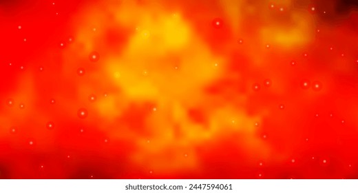 Dark Orange vector template with neon stars. Shining colorful illustration with small and big stars. Best design for your ad, poster, banner.