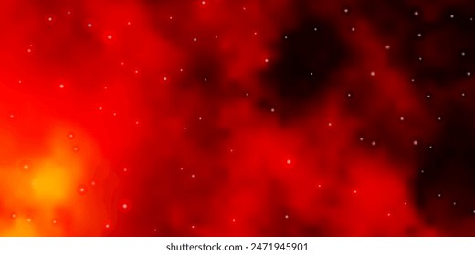 Plantilla de Vector naranja oscuro con estrellas de neón. Ilustración colorida en estilo abstracto con estrellas de gradiente. Diseño para su promoción de negocio.