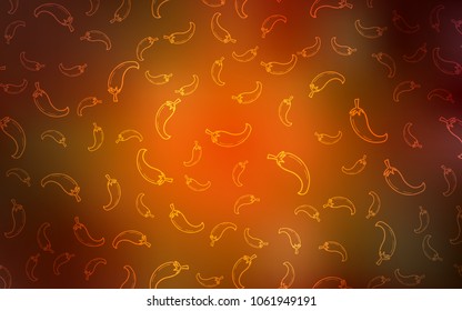 Dark Orange vector template with organic peppers. peppers on blurred abstract background with colorful gradient. Design for ad, poster, banner of cafes or restaurants.